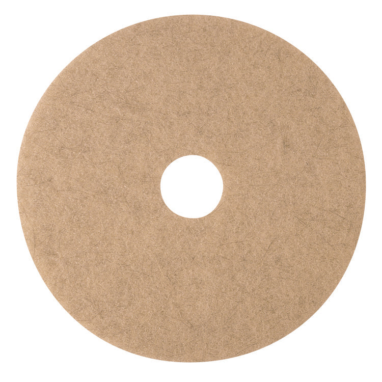 Ultra High-Speed Natural Blend Floor Burnishing Pads 3500, 19" Diameter, Tan, 5/carton