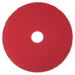 Low-Speed Buffer Floor Pads 5100, 17" Diameter, Red, 5/carton