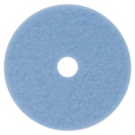 Hi-Performance Burnish Pad 3050, 17" Diameter, Sky Blue, 5/carton