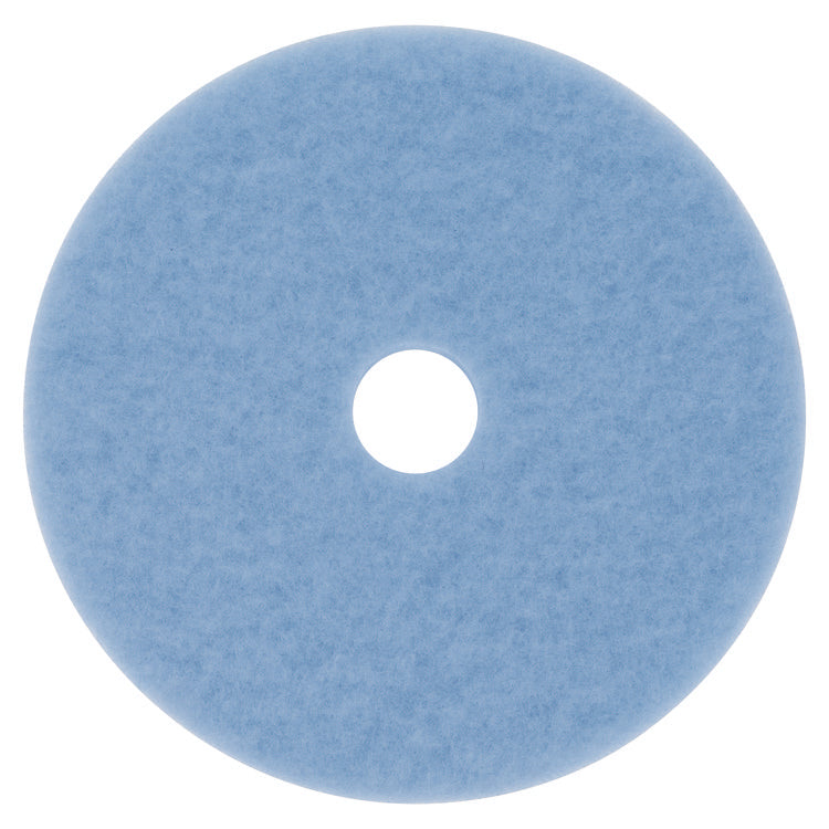Hi-Performance Burnish Pad 3050, 17" Diameter, Sky Blue, 5/carton