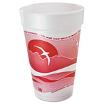 Horizon Hot/Cold Foam Drinking Cups, 16 oz, White/Cranberry, 25/Bag, 40 Bags/Carton