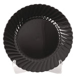 Classicware Plastic Plates, 7.5" Dia, Black, 10/pack, 18 Packs/carton