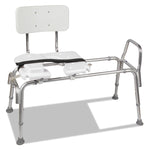 Heavy-Duty Sliding Transfer Bench with Cut-Out Seat, 19w x 15d x 19 to 23h, 400 lbs Capacity
