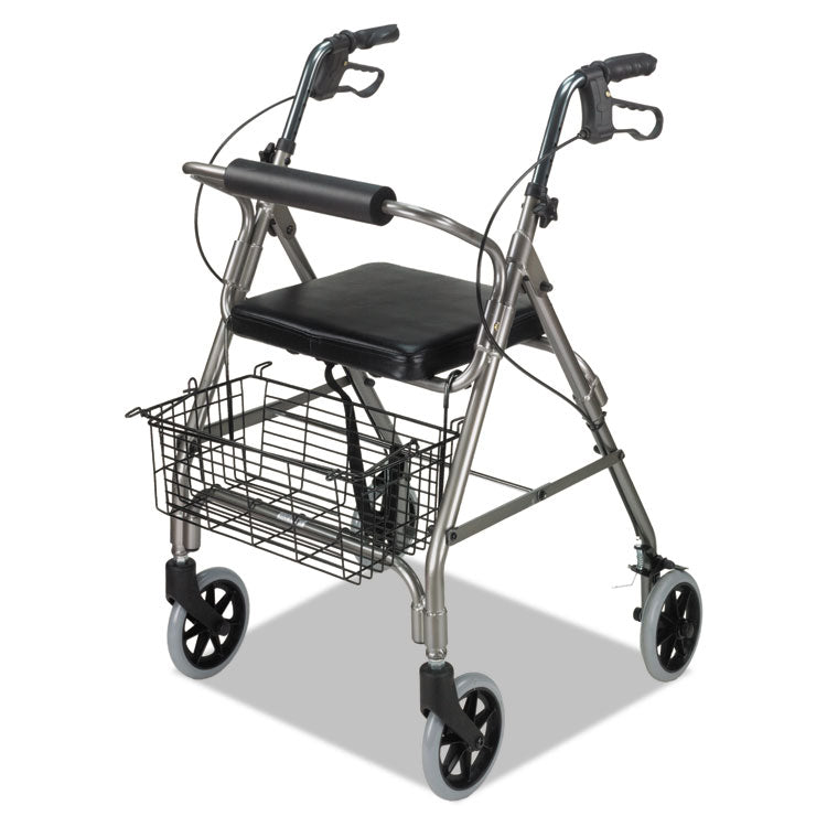 Ultra Lightweight Rollator, Adjusts 33.75" to 38", 300 lb Capacity, Titanium