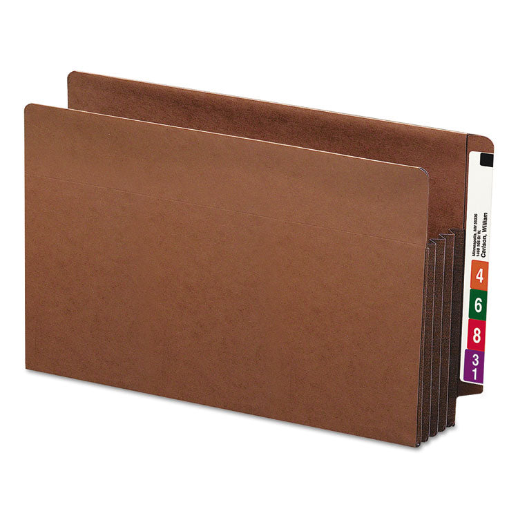 Heavy-Duty Redrope End Tab Tuff Pockets, 3.5" Expansion, Legal Size, Redrope, 10/box