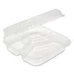 ClearView SmartLock Hinged Lid Container, 3 Compartments, 5 oz/14 oz, 8.2 x 8.34 x 2,91, Clear, Plastic, 200/Carton