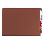 End Tab Pressboard Classification Folders, Six SafeSHIELD Fasteners, 2" Expansion, 2 Dividers, Legal Size, Red, 10/Box