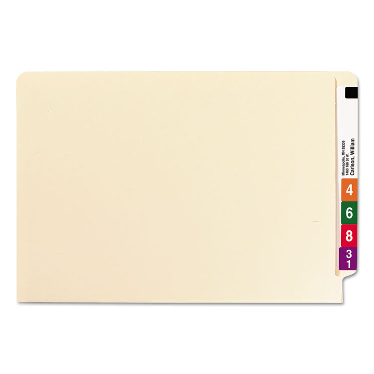 Heavyweight Manila End Tab Folders, 9.5" High Front, Straight Tabs, Legal Size, 0.75" Expansion, Manila, 100/Box