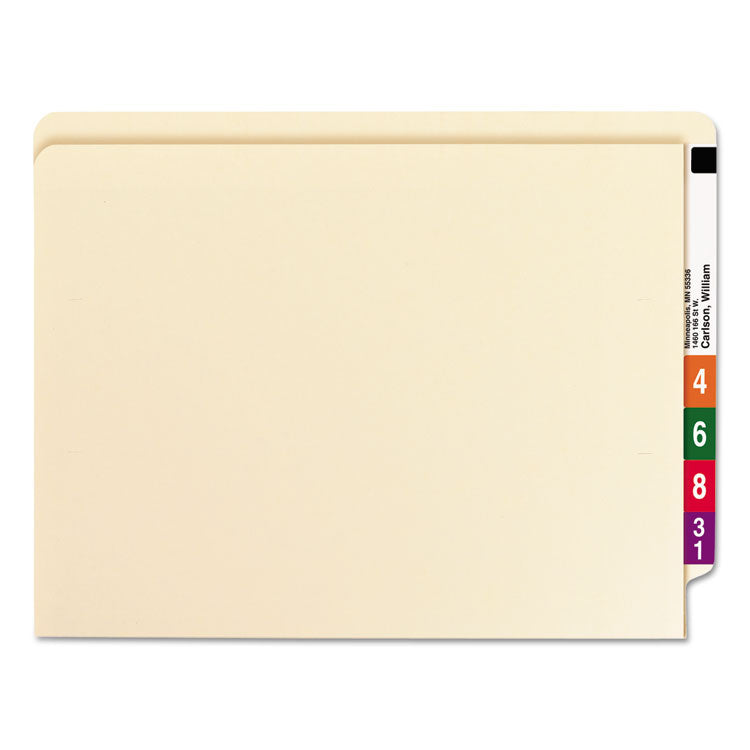 Heavyweight End Tab Fastener Folders, Interior Front-Cover Pocket, 0.75" Expansion, 1 Fastener, Letter Size, Manila, 50/Box