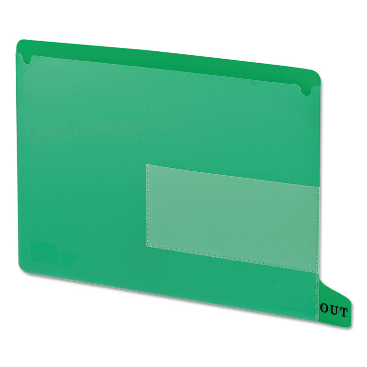 Colored Poly Out Guides With Pockets, 1/3-Cut End Tab, Out, 8.5 X 11, Green, 25/box