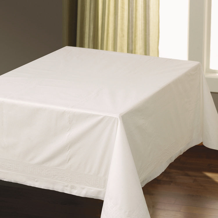 Tissue/poly Tablecovers, 82" X 82", White, 25/carton