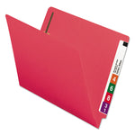 Heavyweight Colored End Tab Fastener Folders, 0.75" Expansion, 2 Fasteners, Letter Size, Red Exterior, 50/Box
