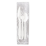 Reliance Mediumweight Cutlery Kit, Fork/Knife/Spoon, Plastic, White, 500/Carton