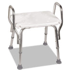 Shower Chair, Backless, Supports Up To 350 Lb, 16" To 20" Seat Height, White/aluminum