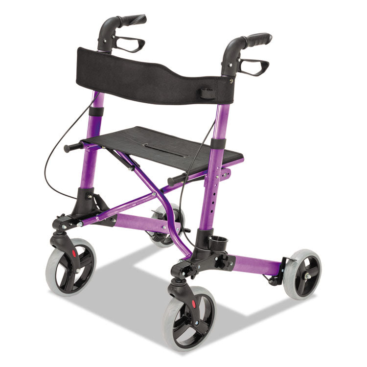 Gateway Aluminum Rollator, Adjusts 31" to 36", 300 lb Capacity, Purple