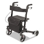 Gateway Aluminum Rollator, Adjusts 31" to 36", 300 lb Capacity, Black