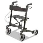 Gateway Aluminum Rollator, Adjusts 31" to 36", 300 lb Capacity, Black