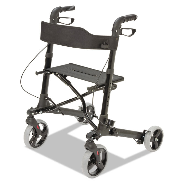 Gateway Aluminum Rollator, Adjusts 31" to 36", 300 lb Capacity, Black