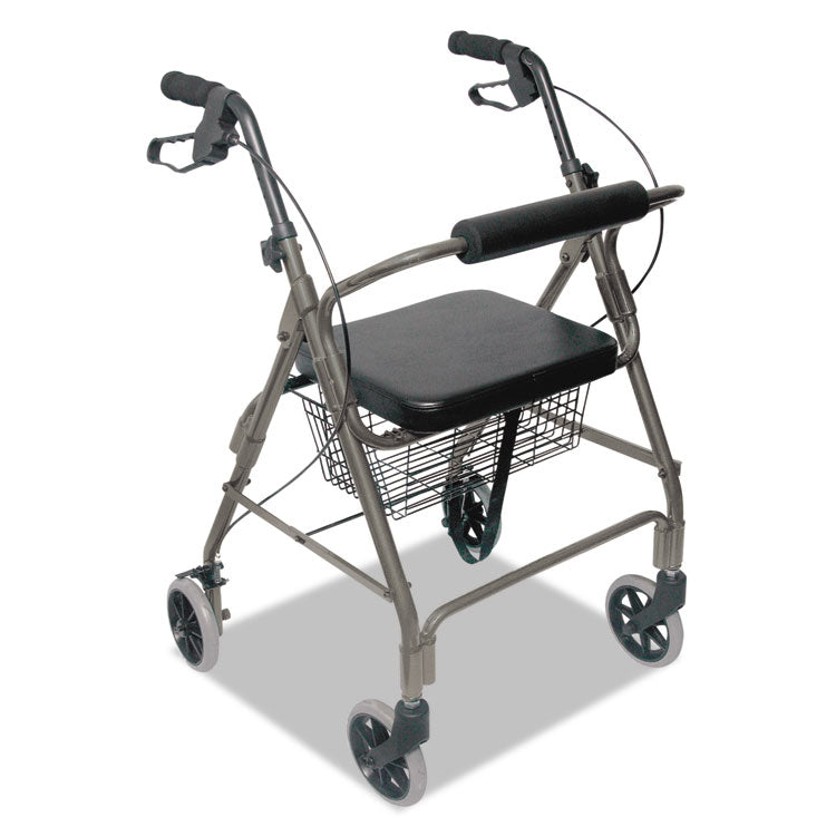 Ultra Lightweight Rollator, Adjusts 33.75" to 38", 300 lb Capacity, Titanium