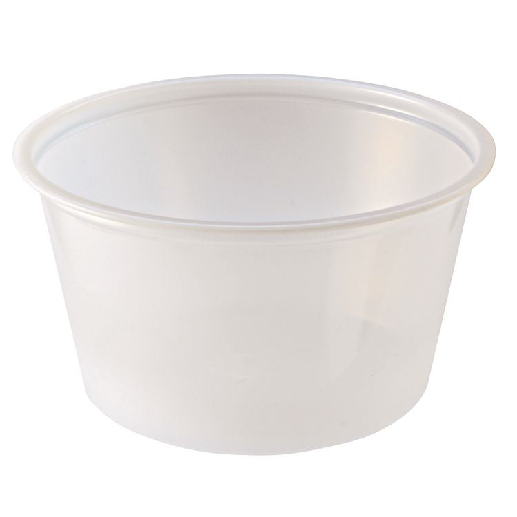 Portion Cups, 4 oz, Plastic, Clear, 125/Sleeve, 20 Sleeves/Carton