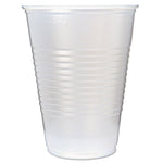 RK Ribbed Cold Drink Cups, 16 oz, Plastic, Translucent, 50/Sleeve, 20 Sleeves/Carton