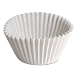 Fluted Bake Cups, 8 oz, 3.5 x 1.5 x 0.5, White, Paper, 500/Pack, 10 Packs/Carton