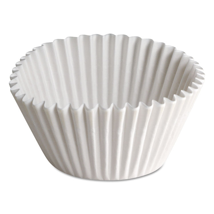 Fluted Bake Cups, 8 oz, 3.5 x 1.5 x 0.5, White, Paper, 500/Pack, 10 Packs/Carton