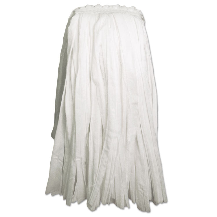 Cut-End Wet Mop Head, Rayon/polyester, Non-Woven, White, 20oz