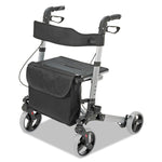 Gateway Aluminum Rollator, Adjusts 31" to 36", 300 lb Capacity, Titanium
