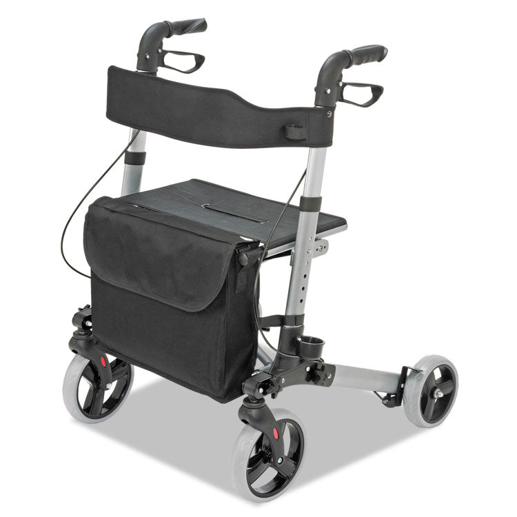 Gateway Aluminum Rollator, Adjusts 31" to 36", 300 lb Capacity, Titanium