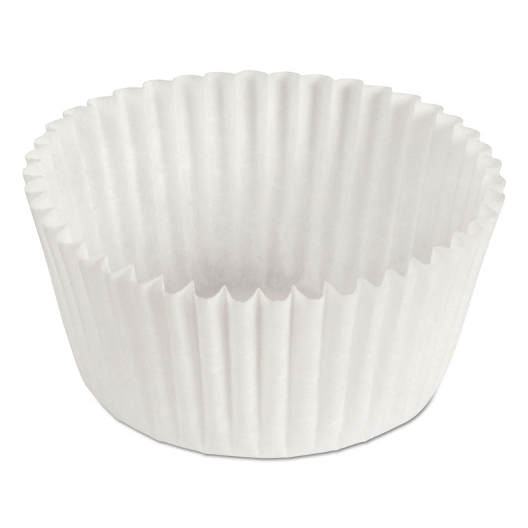 Fluted Bake Cups, 1 oz, 3.5 x 1.5 x 1, White, Paper, 500/Pack, 20 Packs/Carton