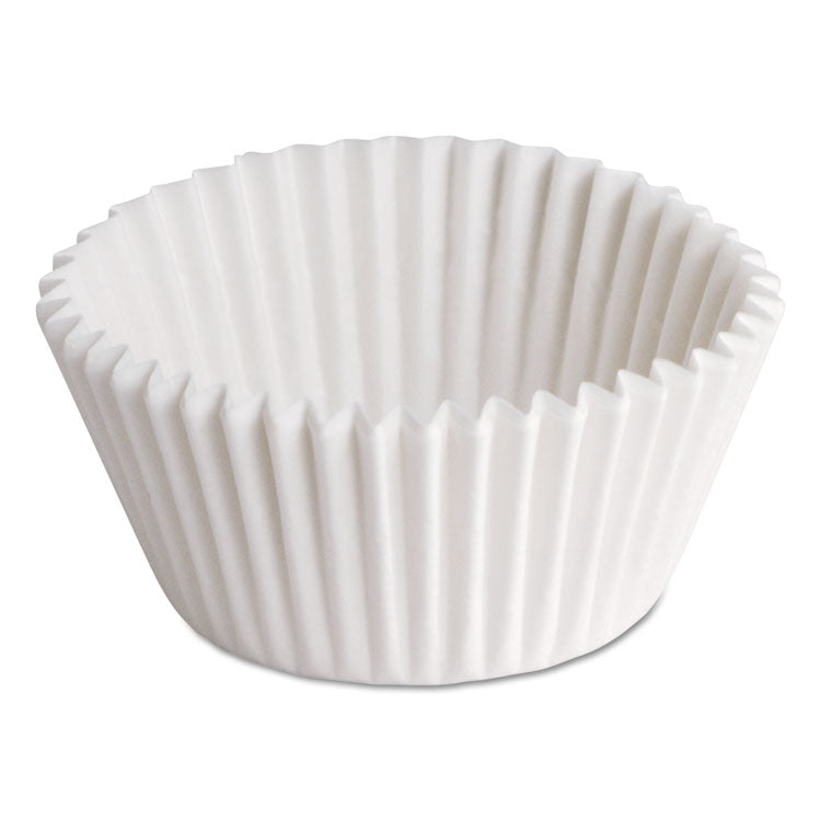 Fluted Bake Cups, 0.75 oz, 1.25 x 0.88 x 0.88, White, Paper, 500/Pack, 20 Packs/Carton