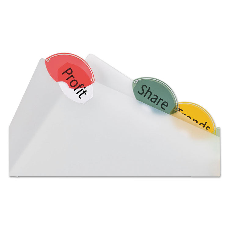 Insertable Style Edge Tab Plastic Dividers, 7-Hole Punched, 5-Tab, 8.5 X 5.5, Translucent, 1 Set