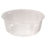 Microwavable Deli Containers, 8 oz, 4.6" Diameter x 1.8" h, Clear, Plastic, 500/Carton