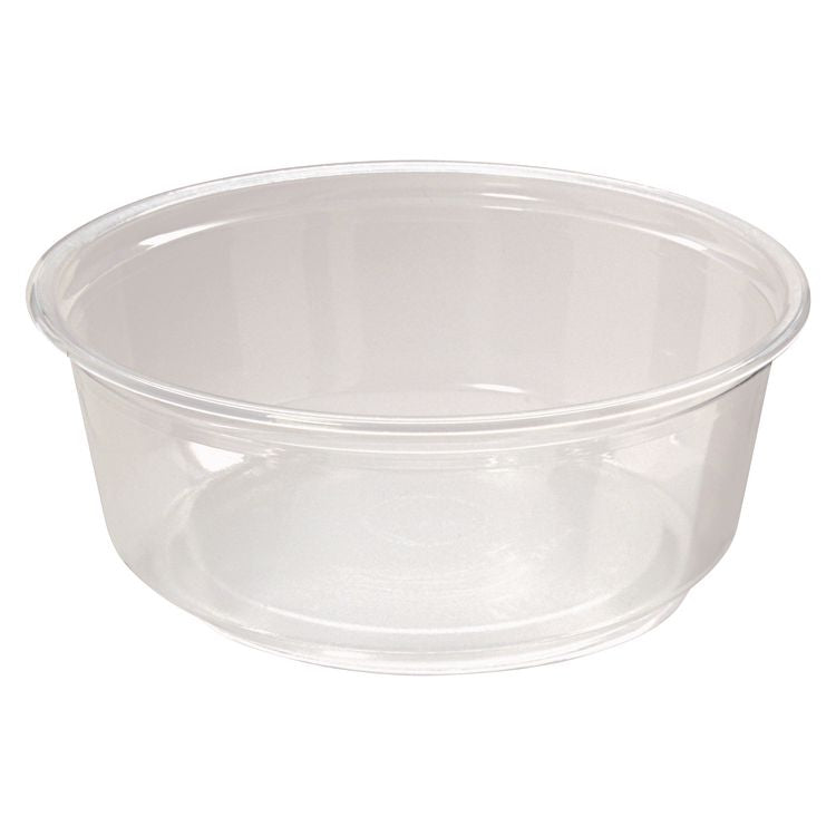 Microwavable Deli Containers, 8 oz, 4.6" Diameter x 1.8" h, Clear, Plastic, 500/Carton