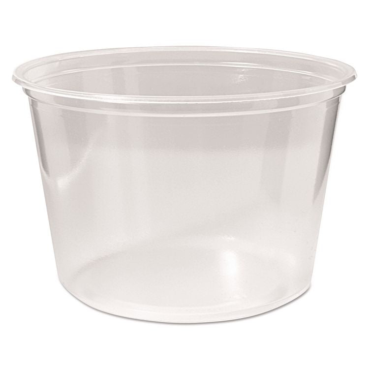 Microwavable Deli Containers, 16 oz, 4.6" Diameter x 3" h, Clear, Plastic, 500/Carton