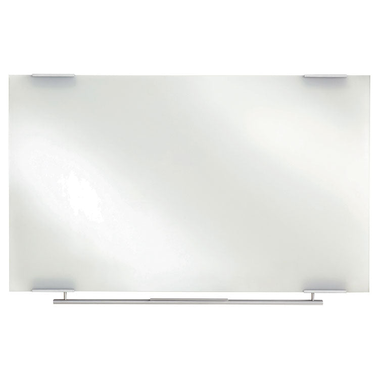 Clarity Glass Dry Erase Board with Aluminum Trim, 60" x 36", White Surface, Satin Aluminum Frame
