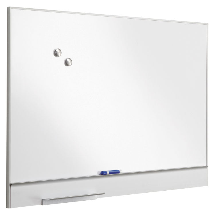 Polarity Magnetic Dry Erase White Board, 48" x 32", White Surface, Satin Aluminum Frame