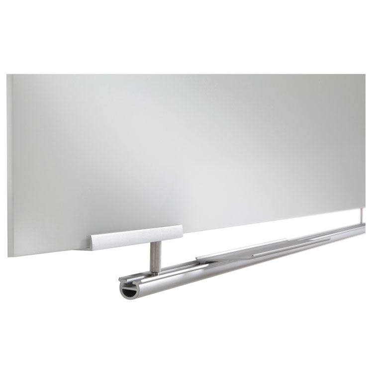 Clarity Glass Dry Erase Board with Aluminum Trim, 48" x 36", White Surface, Satin Aluminum Frame
