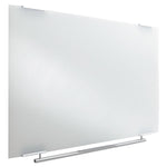 Clarity Glass Dry Erase Board with Aluminum Trim, 60" x 36", White Surface, Satin Aluminum Frame