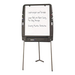 Ingenuity Portable Flipchart Easel with Dry Erase Surface, 35" x 30", White Surface, Charcoal Gray Polyethylene Frame