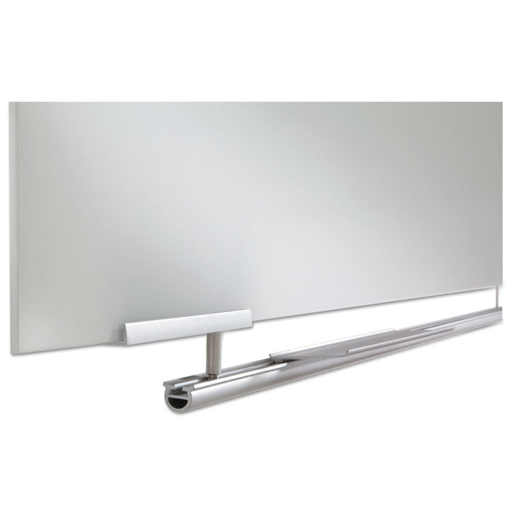 Clarity Glass Dry Erase Board with Aluminum Trim, 72" x 36", White Surface, Satin Aluminum Frame