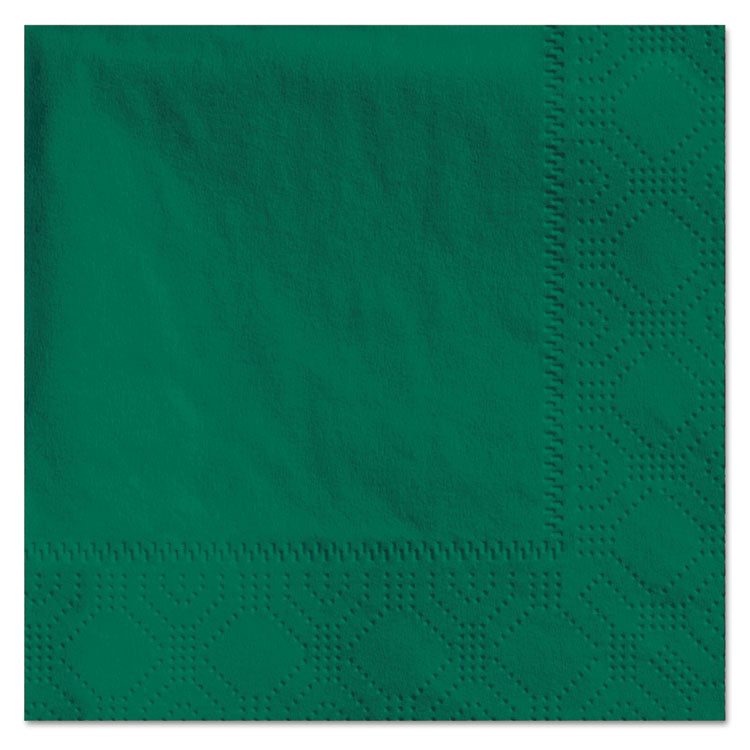 Beverage Napkins, 2-Ply, 9 1/2 X 9 1/2, Hunter Green, 1000/carton