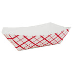 Paper Food Baskets, 10 lb Capacity, 9.84 x 6.97 x 3.13, Red/White, Paper, 250/Carton