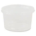 Deli Containers and Lids, 8 oz, 4.56" Diameter x 1.09" h, Clear, Plastic, 250/Carton