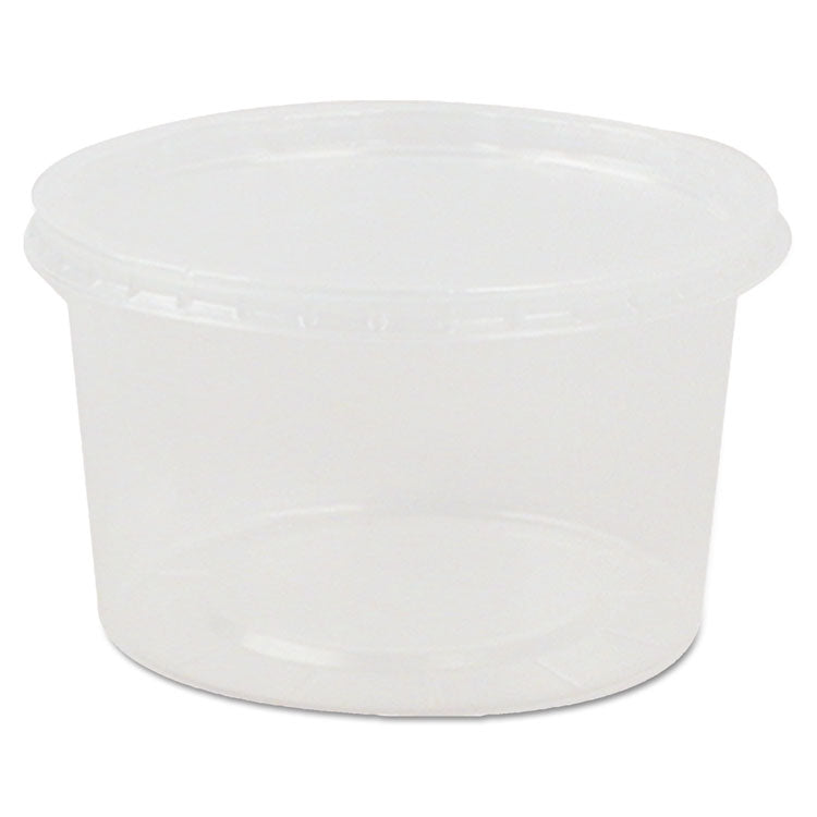 Deli Containers and Lids, 8 oz, 4.56" Diameter x 1.09" h, Clear, Plastic, 250/Carton