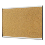 ARC Frame Cubicle Board, Cork Bulletin, 24" x 14", Tan Surface, Satin Aluminum Frame