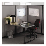 ARC Frame Cubicle Board, Magnetic Dry Erase, 30" x 18", White Surface, Satin Aluminum Frame