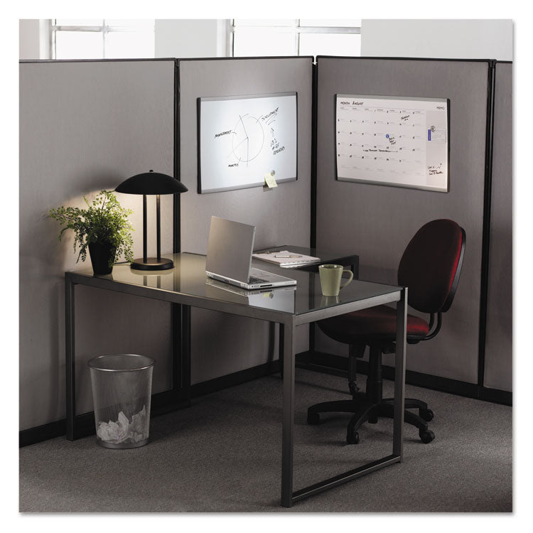 ARC Frame Cubicle Board, Magnetic Dry Erase, 30" x 18", White Surface, Satin Aluminum Frame