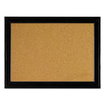 Cork Bulletin Board with Black Frame, 17" x 11", Tan Surface, Black Fiberboard (MDF) Frame